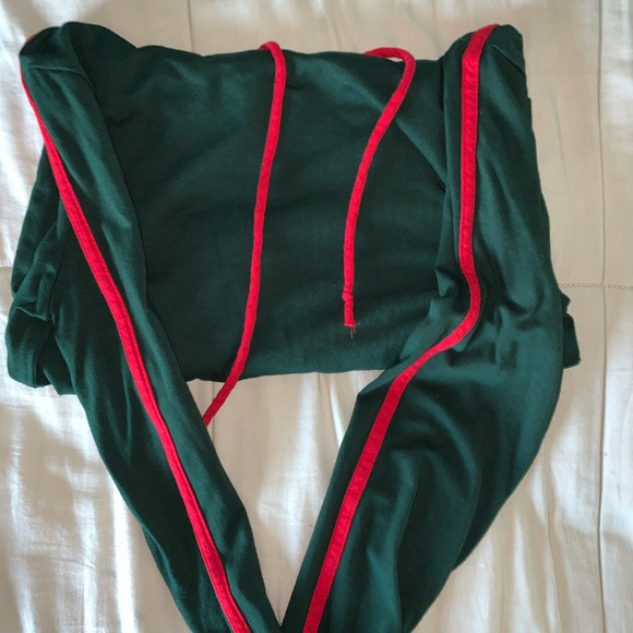 Green Cropped Hoddie - Picture 3 of 5